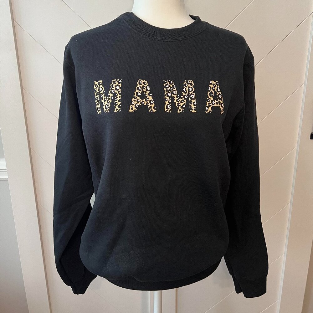 Mama in Cheetah Print Sweatshirt
